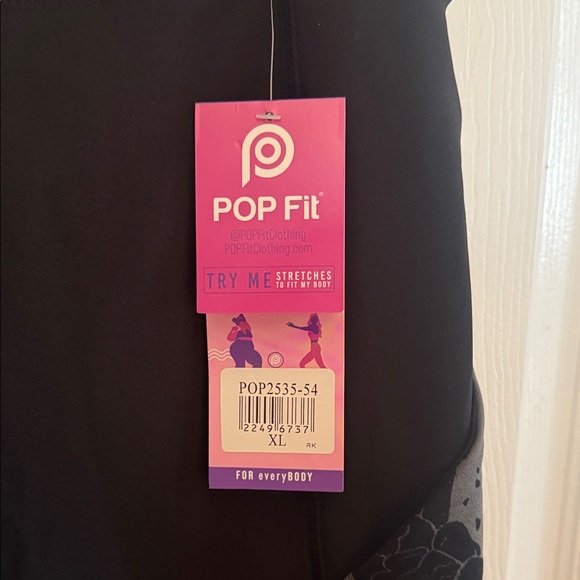 POP Fit Black and Gray Leggings - Picture 2 of 3